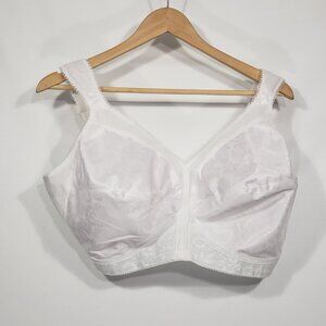 NWOT Playtex 18 Hour White Full Coverage Wireless Bra 46DD Floral …